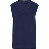 Klassische Strickweste Top Marineblau