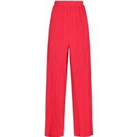 Fuchsia Plissee Weitbein Hose