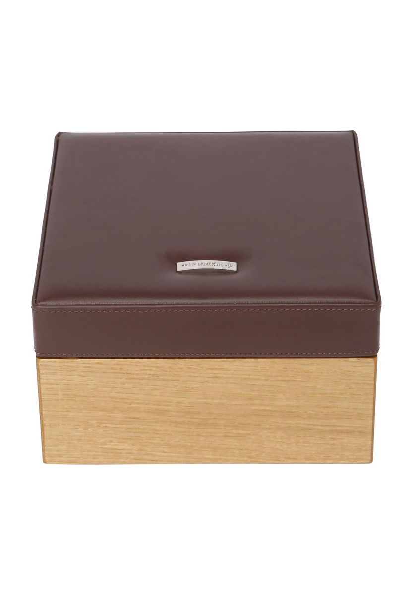 Braune Schmuckschatulle aus Holz mit Spiegel