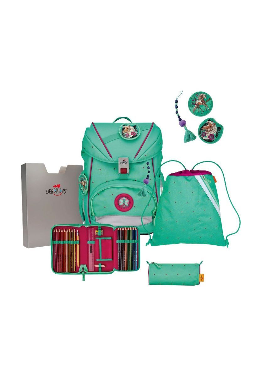 Türkis Schulranzen-Set 6-teilig