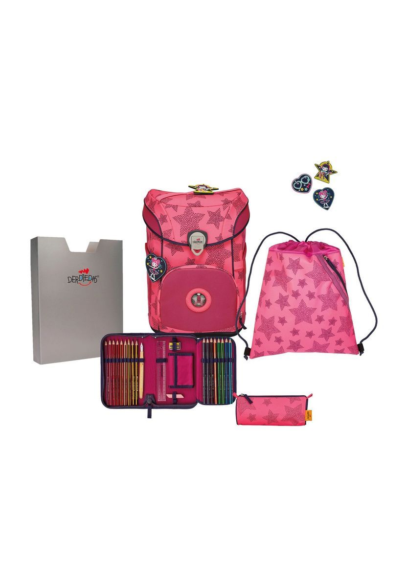 Schulranzen mit rosa Sternmuster