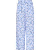 Blumig bedruckte, gekürzte Hose mit weitem Bein