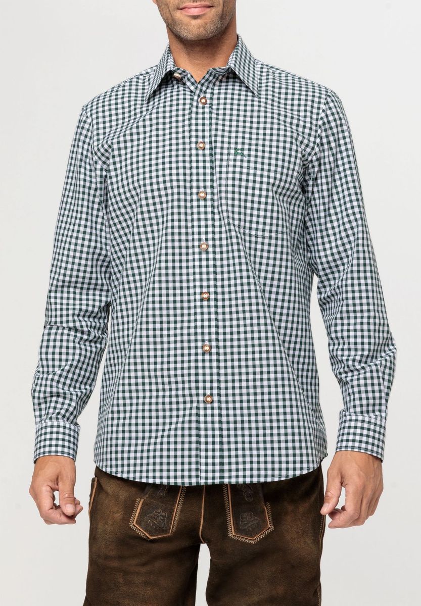 Traditionelles Trachtenhemd mit Karomuster für Herren