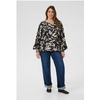 Gemusterte Bluse mit Ballonärmeln und Manschette