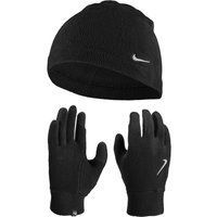 Nike - Logo-Mütze & Handschuhe, Fleece (Schwarz)