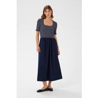 Gestreiftes Jersey-Midikleid