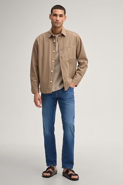 Joop! Jeans Hadi Beige Baumwoll-Überhemd mit Brusttasche