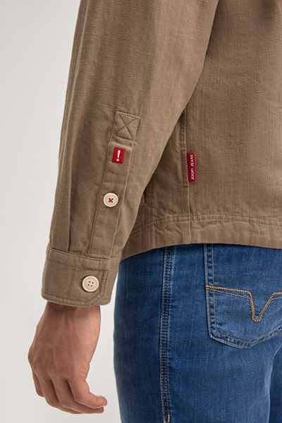 Joop! Jeans Hadi Beige Baumwoll-Überhemd mit Brusttasche