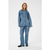 Locker geschnittenes Jeanshemd Jacke