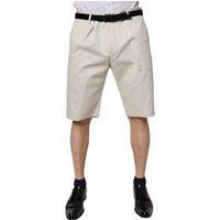 Lässige Baumwollshorts mit Falten, mittellang