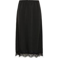 Satin Slipskirt mit Spitzensaum