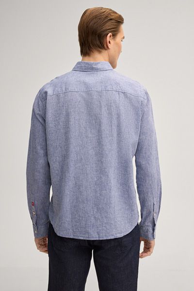 Joop! Jeans Herren Langarm Leinenmischung Button-Down Hemd