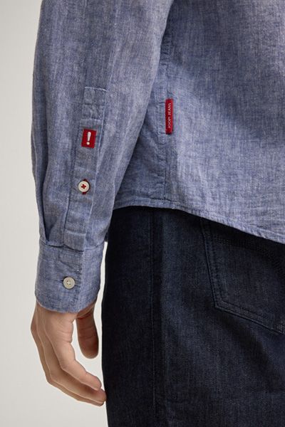 Joop! Jeans Herren Langarm Leinenmischung Button-Down Hemd