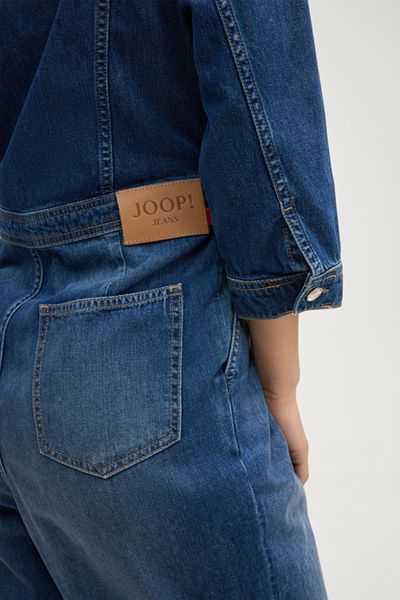 Denim-Overall mit Bundfalten