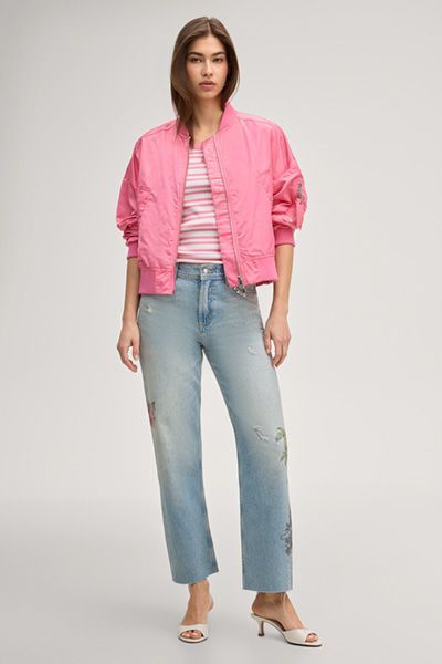 Joop! Michelle Hellblaue Denim Straight Leg Jeans mit Prints