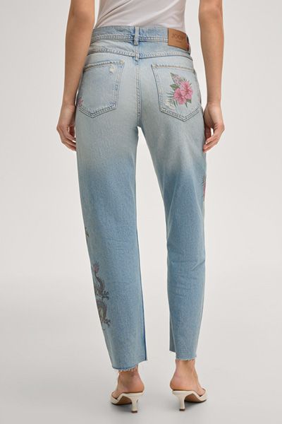 Joop! Michelle Hellblaue Denim Straight Leg Jeans mit Prints