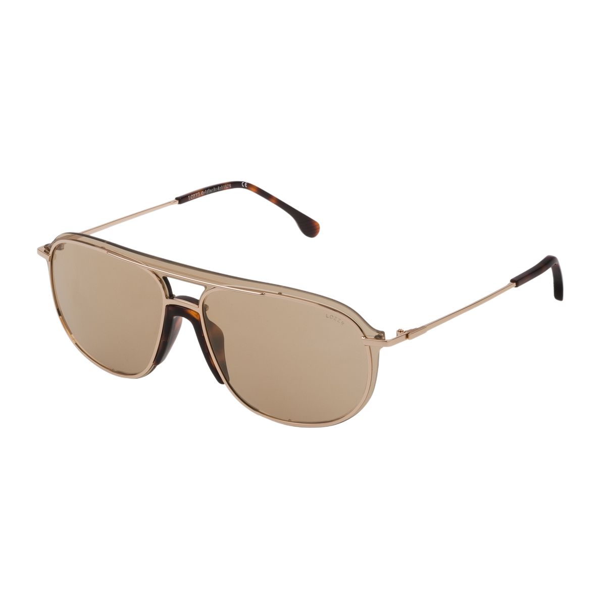 Goldfarbene Pilotenbrille mit Brauenbügel