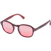 Runde Burgunder Sonnenbrille mit Rosaton