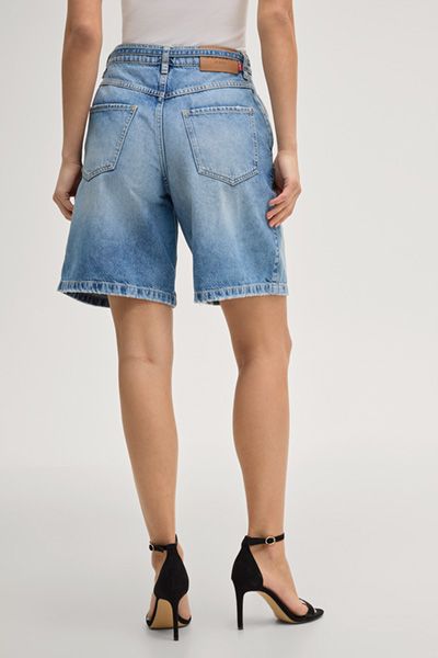Joop! Eike Damen Jeans Bermuda Shorts Hellblau mit Bundfalten
