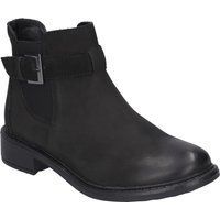 Schwarze Leder Stiefelette mit Schnalle