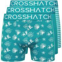 Crosshatch - "Hovland" Boxershorts für Herren (3er-Pack) (Tropisches Grün)