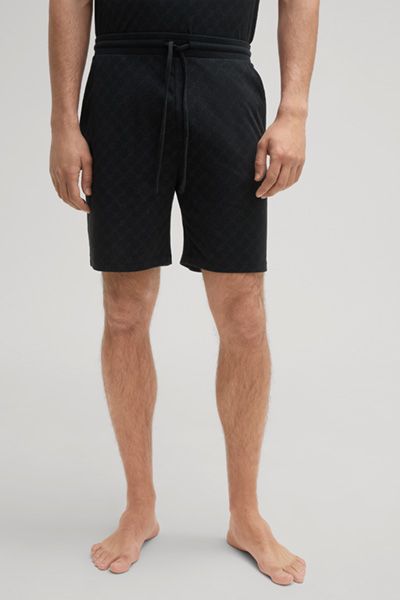 Cornflower Herren Schwarze Baumwoll Lounge Shorts mit Allover-Design