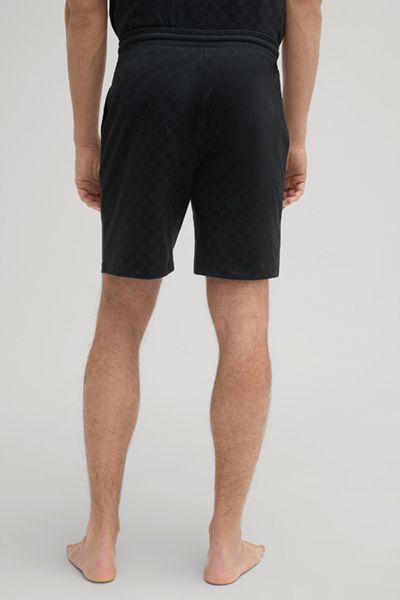 Cornflower Herren Schwarze Baumwoll Lounge Shorts mit Allover-Design