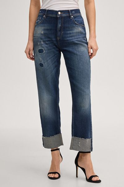 Joop Jeans Maike Straight Leg Distressed Denim Jeans Blau