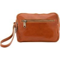 Handtaschen-Clutch aus Leder mit Reißverschluss