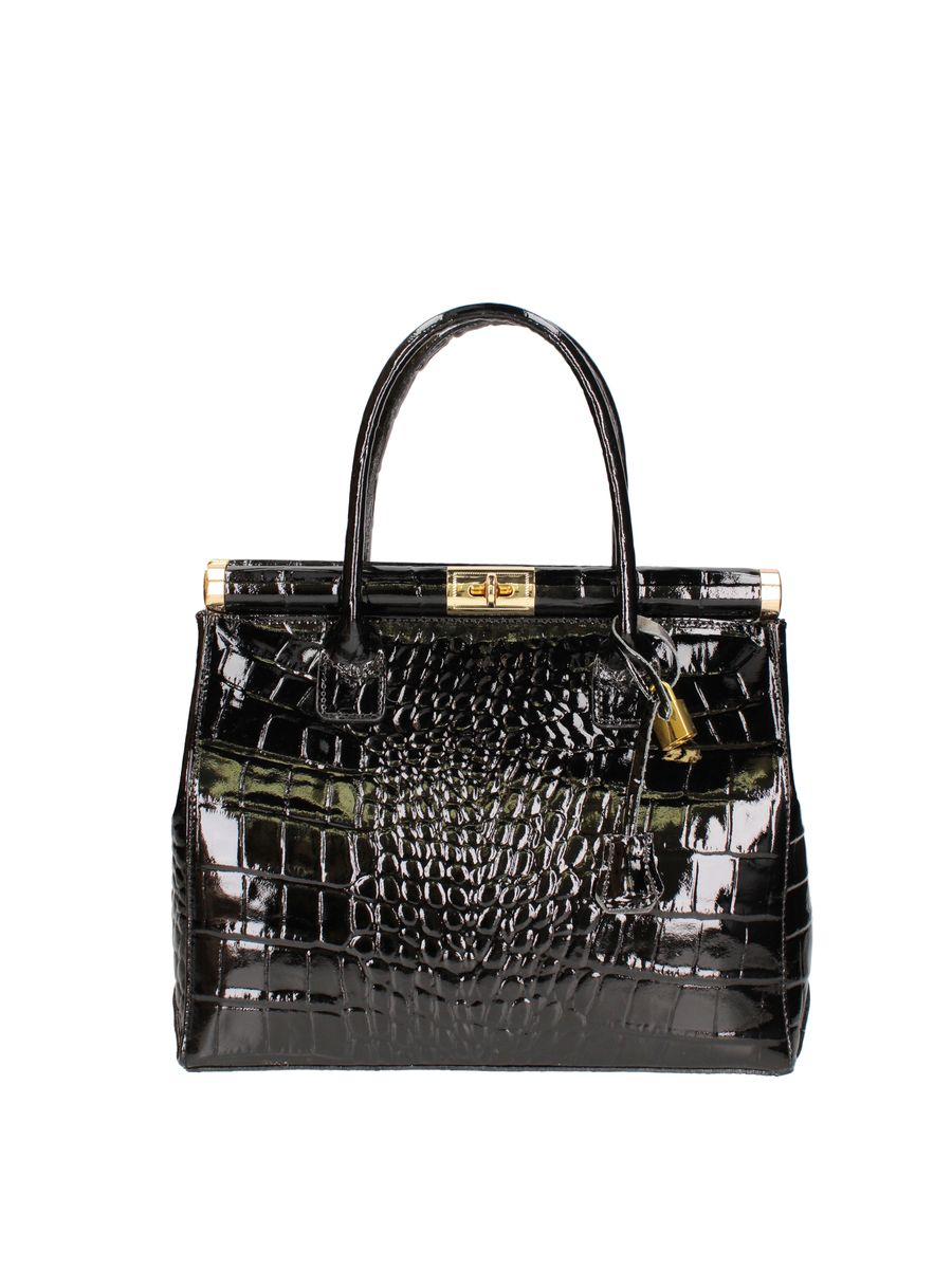 Ledertasche mit Nieten und Tragegriff