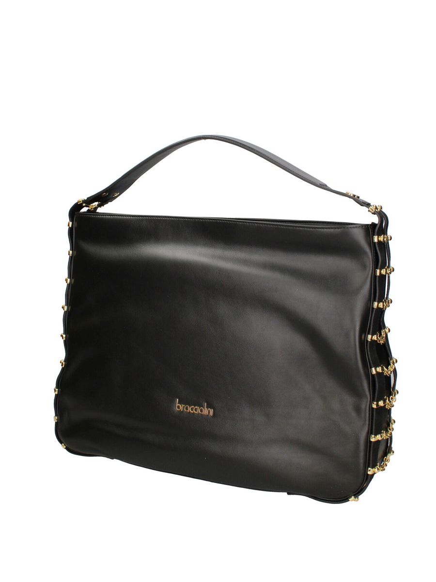 Hobo-Schultertasche mit Nietendetails