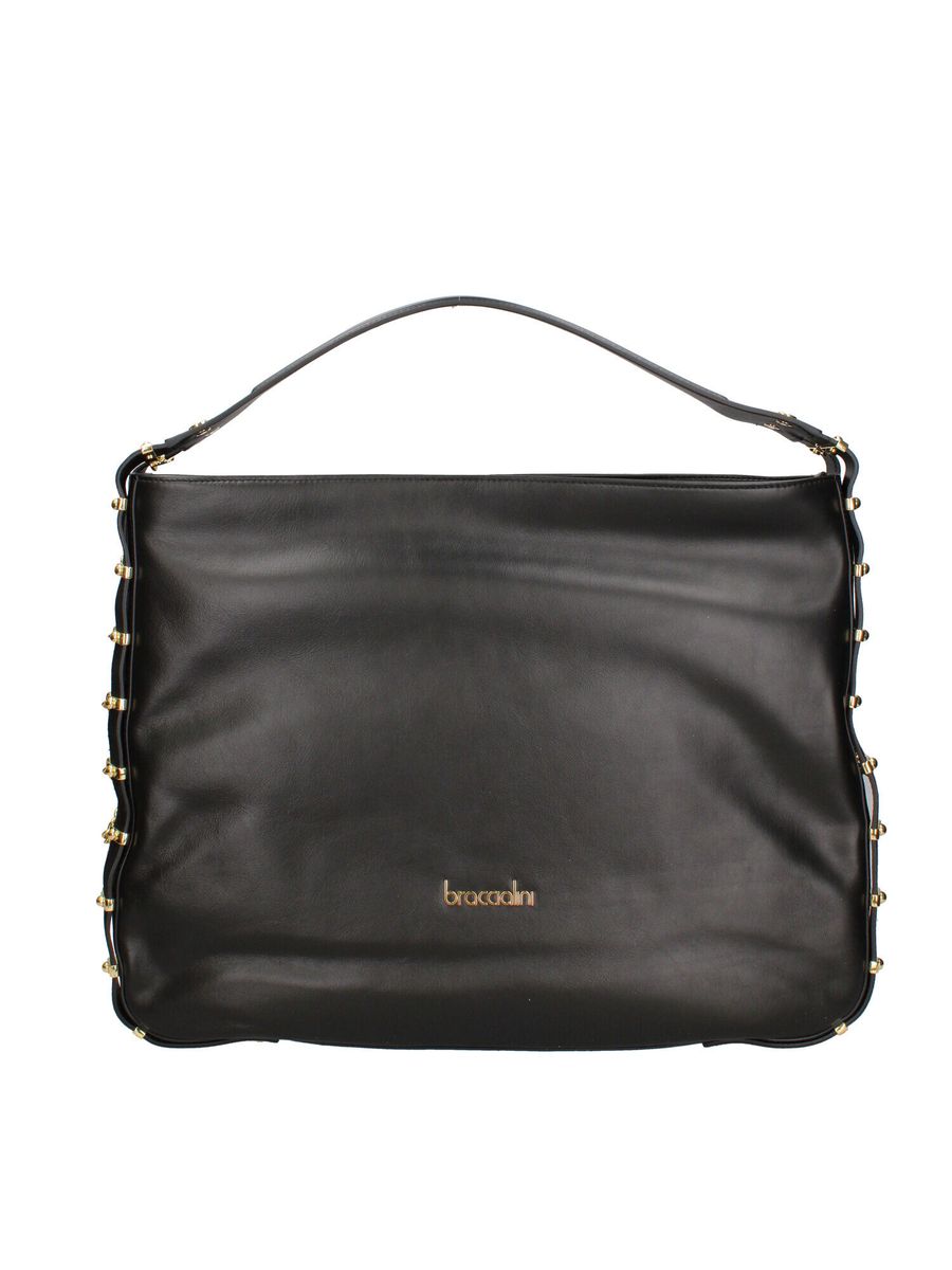 Strukturierte Damen Schultertasche mit Nieten