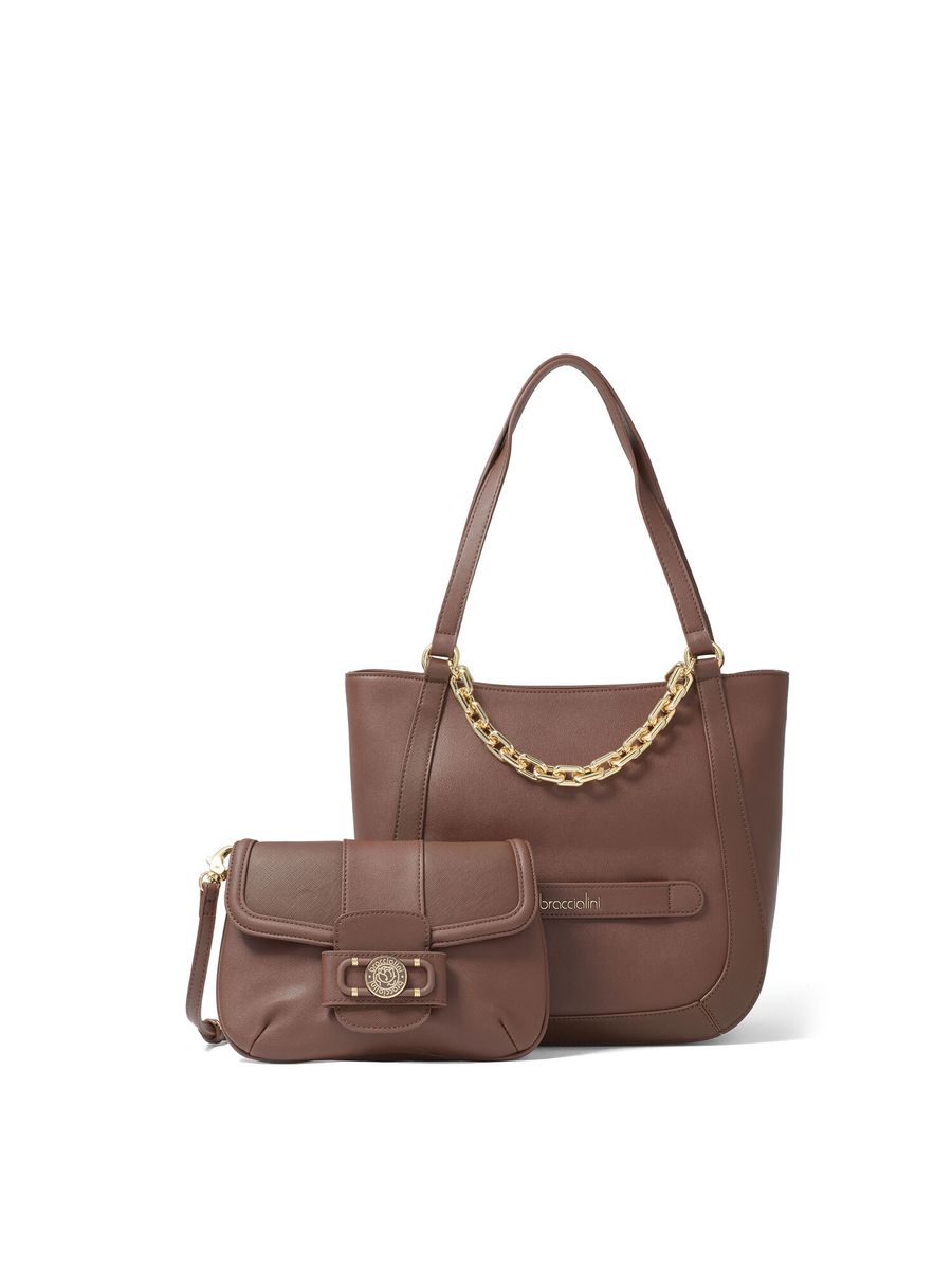 Shopper mit Kettendetail und Fronttasche