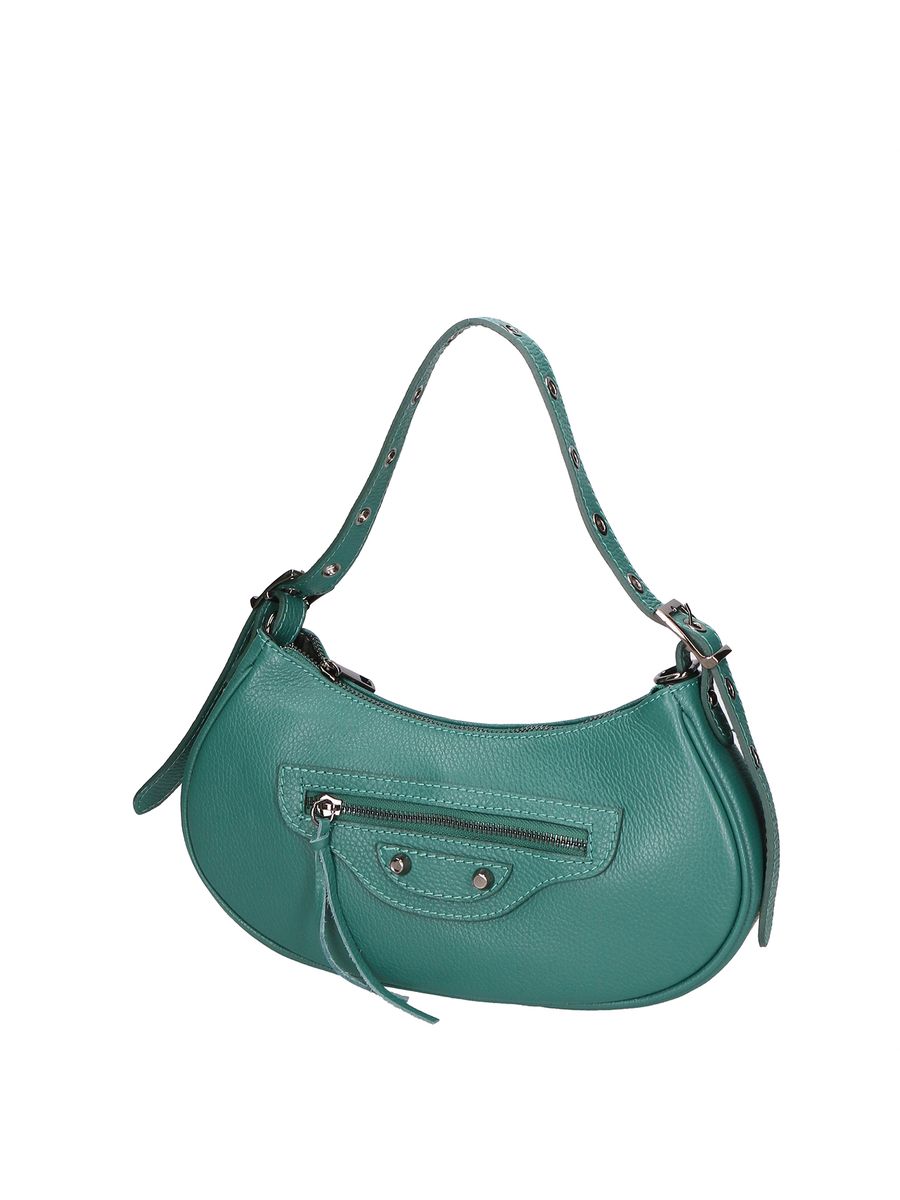 Halbmond-Schultertasche aus Leder