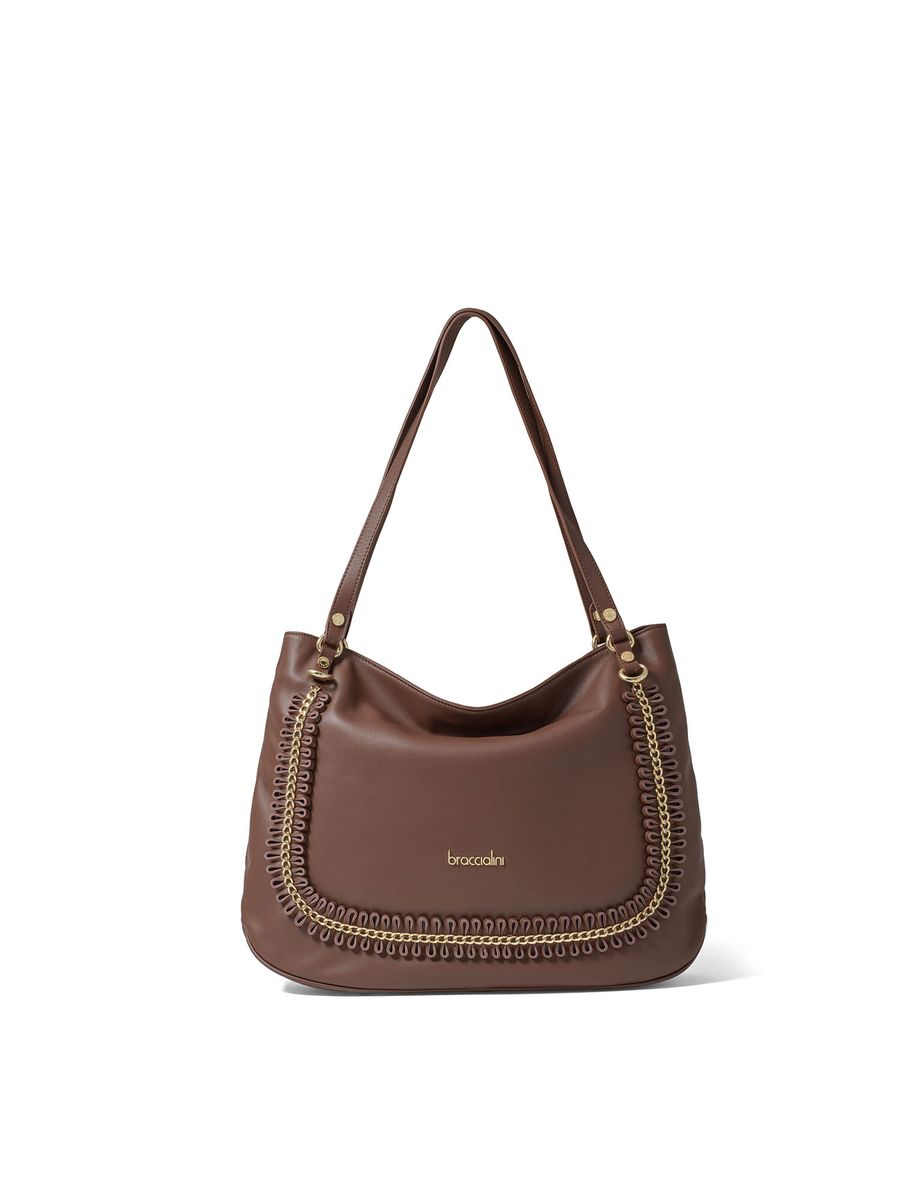 Leder Hobo Tasche mit Reißverschluss