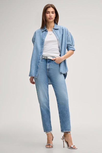Joop! Jeans Maren Hellblaue Denim Tapered Leg Cropped Jeans