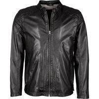 Schwarze Herren Lederjacke im Biker-Stil