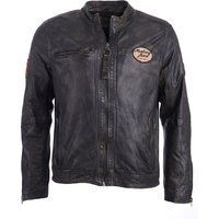 Used-Look Lederjacke mit Aufnäher im Bikerstil