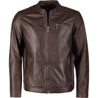 Moderne schwarze Lederjacke mit Reißverschluss