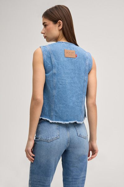 Joop! Jeans-Top Ute Hellblau Baumwolle Denim Ärmellos Reißverschluss