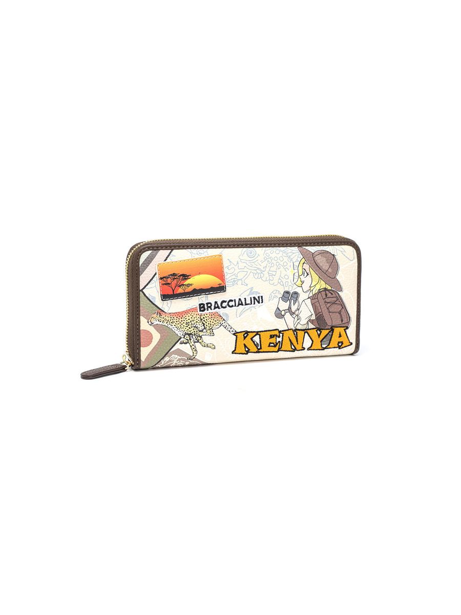 Continental-Geldbörse mit Safari-Grafikprint