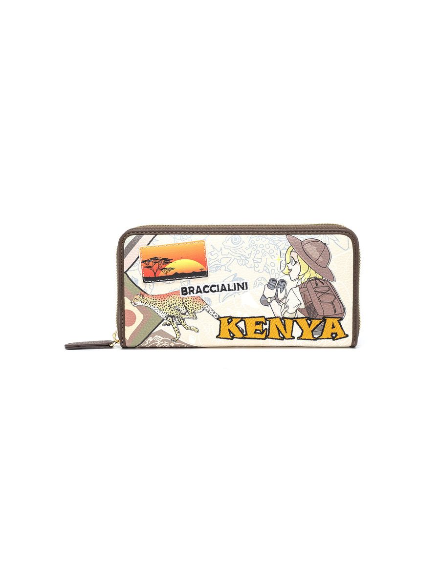 Continental-Geldbörse mit Safari-Grafikprint