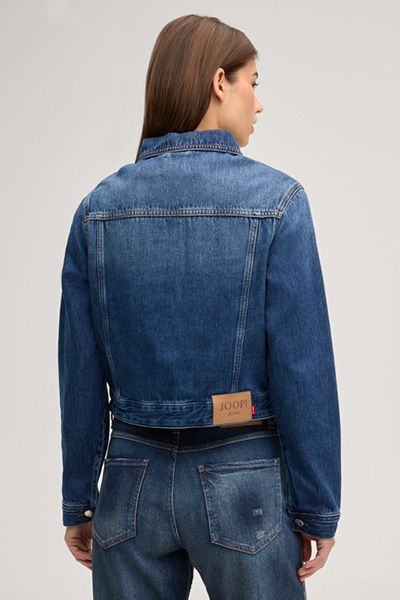 Joop! Jeans Imani Blaue Jeansjacke Cropped Aufgesetzte Taschen