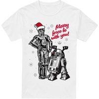 Fröhliche Weihnachten Droiden Grafik T-Shirt