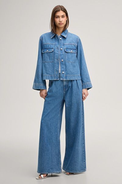 JOOP! Jeans Inoa Denimjacke cropped kastenförmig blau