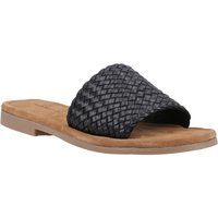 Hush Puppies Hetty Slide Leder Damen Schwarz Weit Sandalen