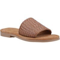 Hush Puppies Hetty Slide Leder Damen Sandalen in Hellbraun Weit