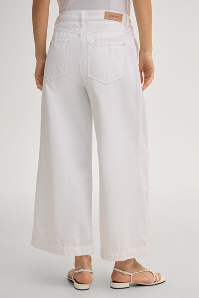 Joop! Enrica Cropped Wide Leg Jeans in Weiß mit Bundfalten
