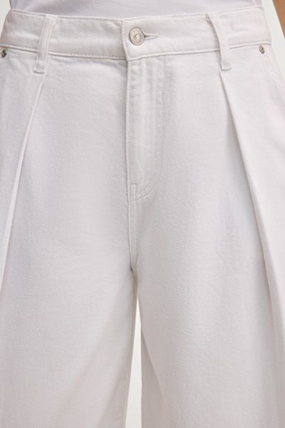 Joop! Enrica Cropped Wide Leg Jeans in Weiß mit Bundfalten