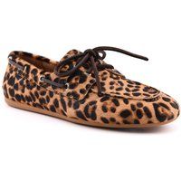Sperry Slimboat Leder Damen Leoparden Standard Bootsschuhe